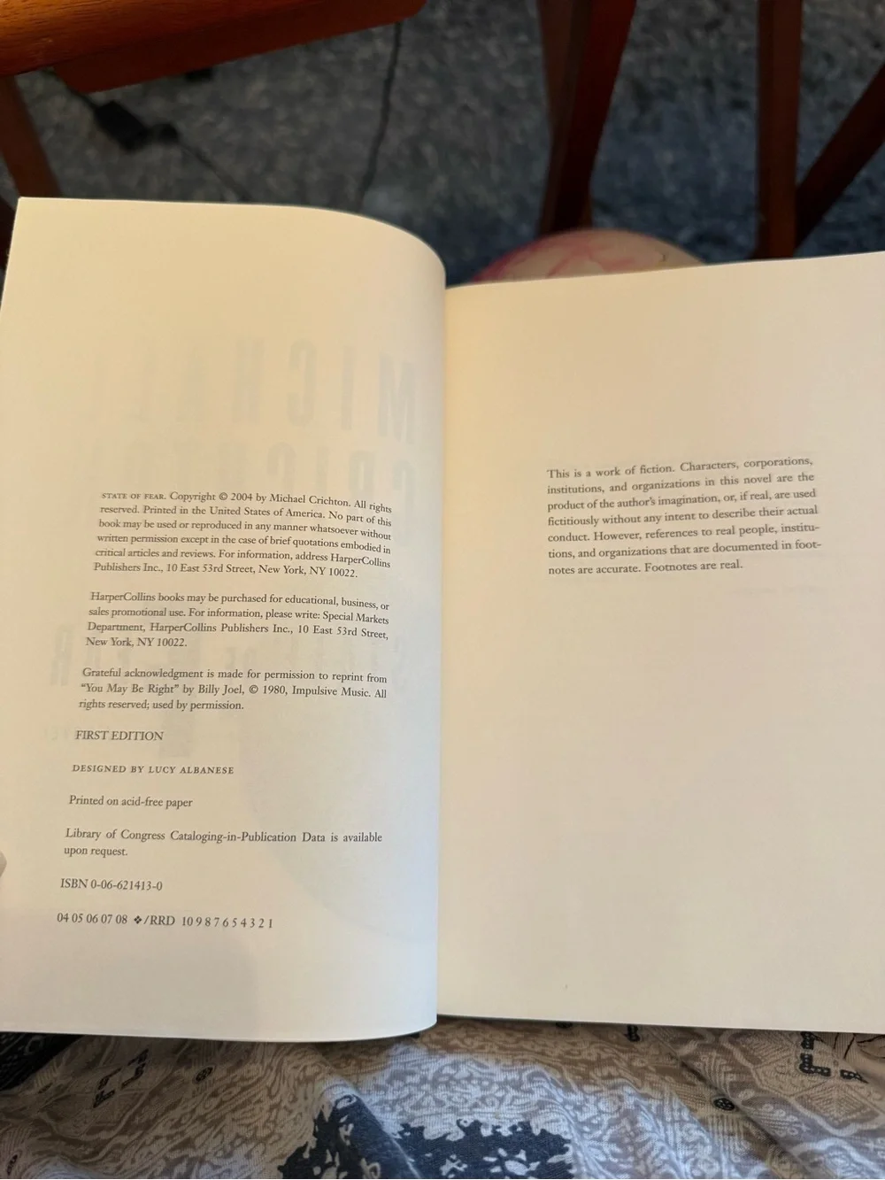 Michael Crichton State of Fear hardcover book